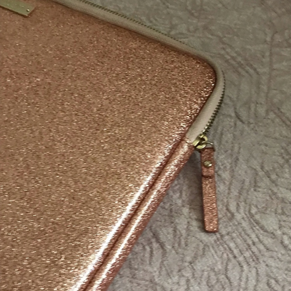 kate spade Rose Gold Glitter Laptop Sleeve - Picture 2 of 7
